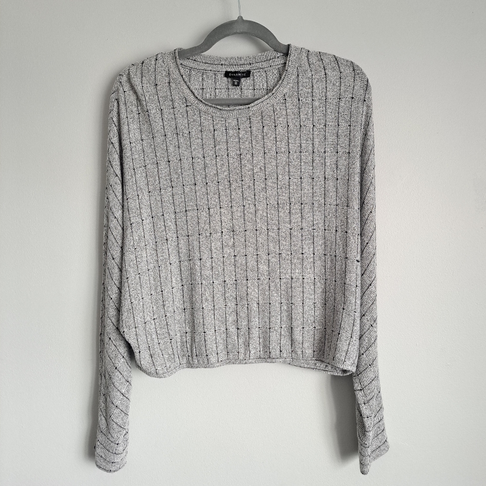 Dynamite relaxed-fit patterned grey shirt